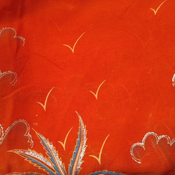 Tropical Saree Cover Up/Shawl/Wrap With Lightly Beaded Fringe from Barbados 🏝️ - Picture 6 of 7